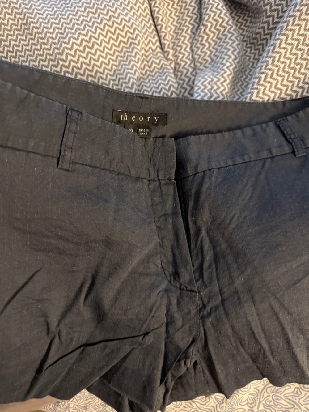 Theory women’s Navy Linen-Blend Dress shorts